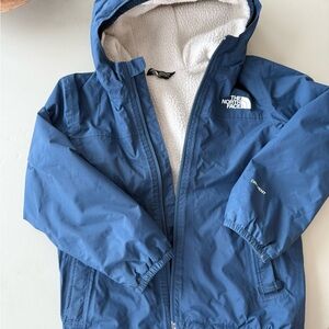 The North Face Kids Blue Hooded Spring/Fall Fleece Lined Jacket